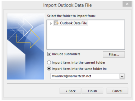 Complete Mail Data File Import Process in Outlook