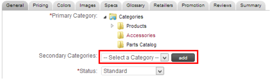 Add Secondary Product Category