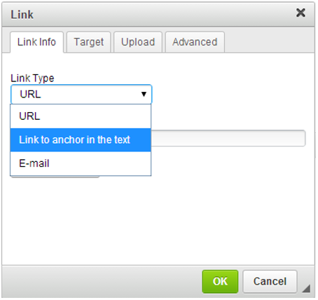 Anchor Text - Link Type: Link to Anchor in the text